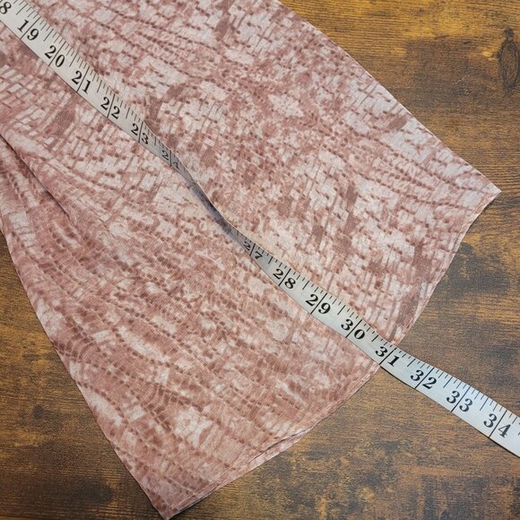 Jennifer Lopez Chiffon Ruffle Flare Sleeve Top L Watercolor Keyhole Neck Boho - Picture 8 of 9